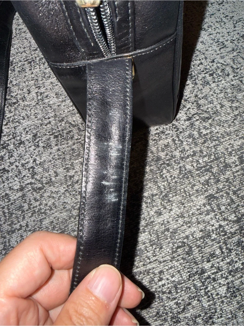 Mario Valentino black leather shoulder bag w/ pouch